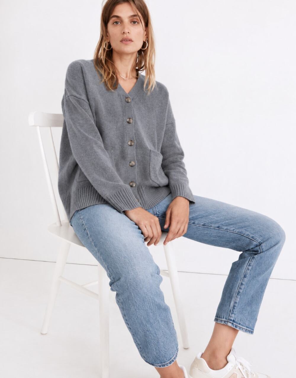 MADEWELL (Re)sourced Cashmere Ex-Boyfriend Cardigan Sweater Sz S $168 {OO27}